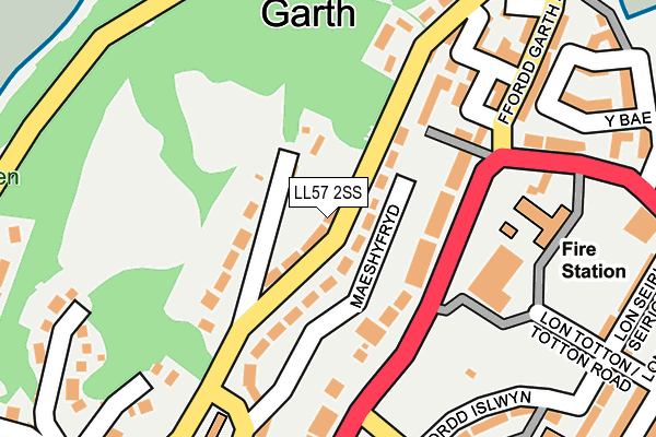 LL57 2SS map - OS OpenMap – Local (Ordnance Survey)