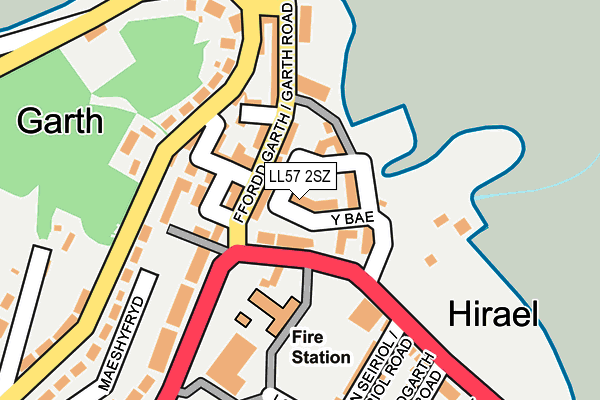 LL57 2SZ map - OS OpenMap – Local (Ordnance Survey)