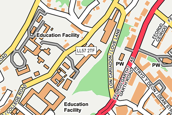 LL57 2TF map - OS OpenMap – Local (Ordnance Survey)