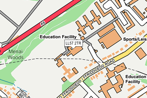 LL57 2TR map - OS OpenMap – Local (Ordnance Survey)
