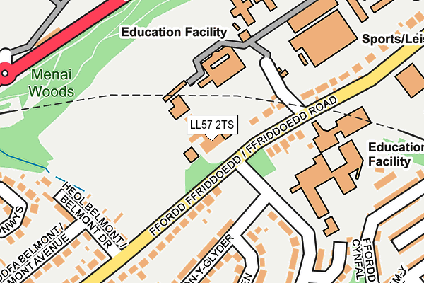 LL57 2TS map - OS OpenMap – Local (Ordnance Survey)