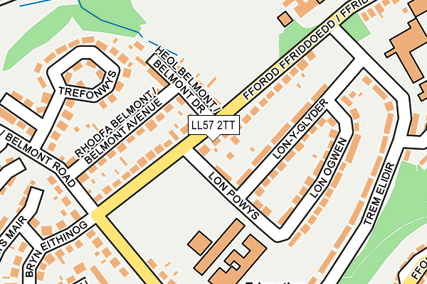 LL57 2TT map - OS OpenMap – Local (Ordnance Survey)