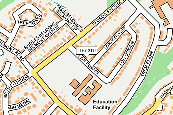 LL57 2TU map - OS OpenMap – Local (Ordnance Survey)