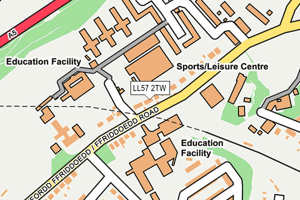 LL57 2TW map - OS OpenMap – Local (Ordnance Survey)