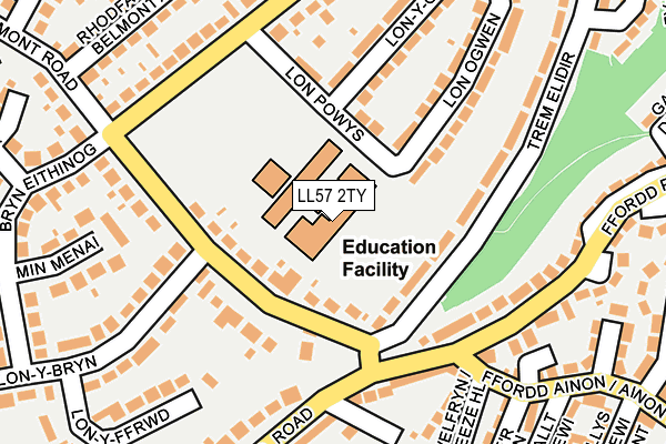 LL57 2TY map - OS OpenMap – Local (Ordnance Survey)