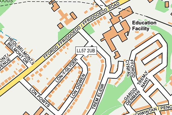 LL57 2UB map - OS OpenMap – Local (Ordnance Survey)