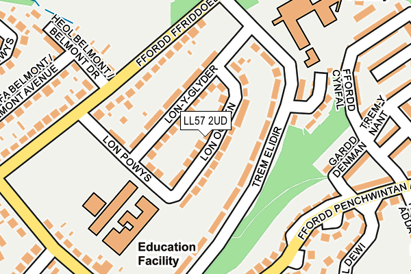 LL57 2UD map - OS OpenMap – Local (Ordnance Survey)