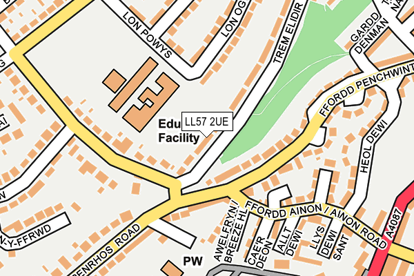 LL57 2UE map - OS OpenMap – Local (Ordnance Survey)