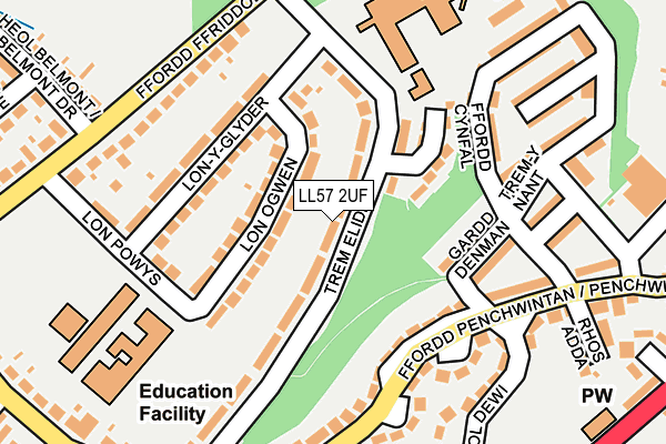 LL57 2UF map - OS OpenMap – Local (Ordnance Survey)