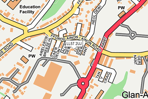 LL57 2UJ map - OS OpenMap – Local (Ordnance Survey)