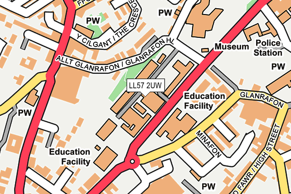 LL57 2UW map - OS OpenMap – Local (Ordnance Survey)
