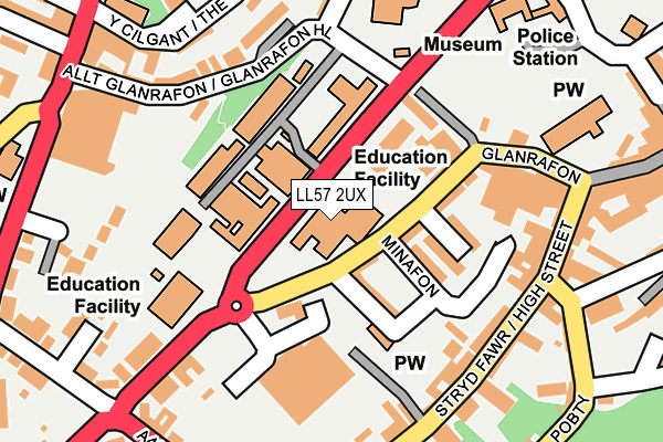 LL57 2UX map - OS OpenMap – Local (Ordnance Survey)
