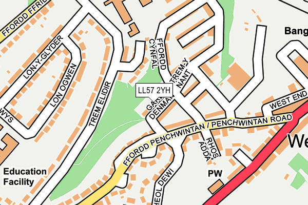 LL57 2YH map - OS OpenMap – Local (Ordnance Survey)