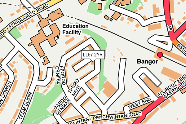 LL57 2YR map - OS OpenMap – Local (Ordnance Survey)