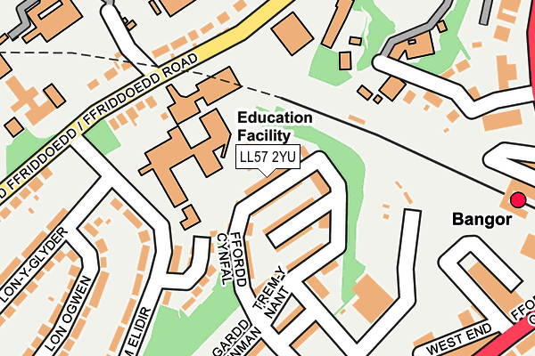 LL57 2YU map - OS OpenMap – Local (Ordnance Survey)