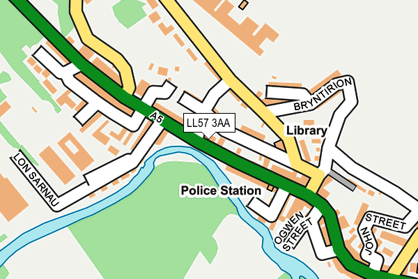 LL57 3AA map - OS OpenMap – Local (Ordnance Survey)