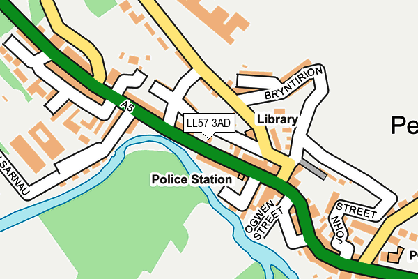 LL57 3AD map - OS OpenMap – Local (Ordnance Survey)