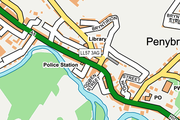 LL57 3AG map - OS OpenMap – Local (Ordnance Survey)