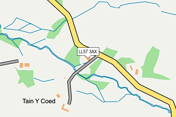 LL57 3AX map - OS OpenMap – Local (Ordnance Survey)