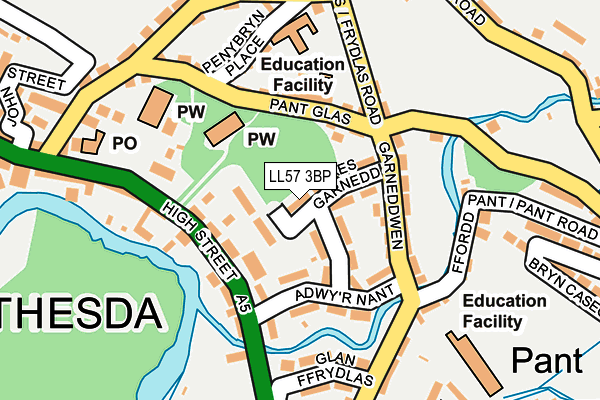LL57 3BP map - OS OpenMap – Local (Ordnance Survey)