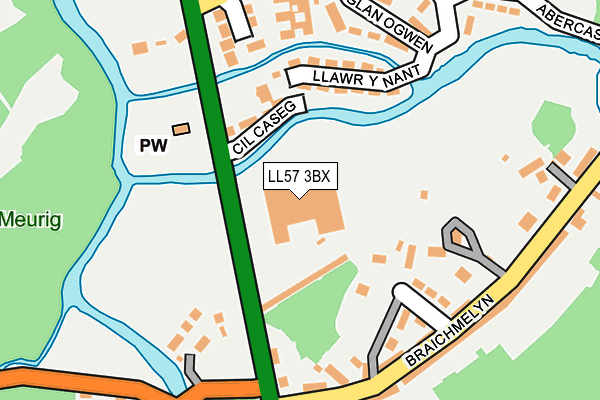 LL57 3BX map - OS OpenMap – Local (Ordnance Survey)