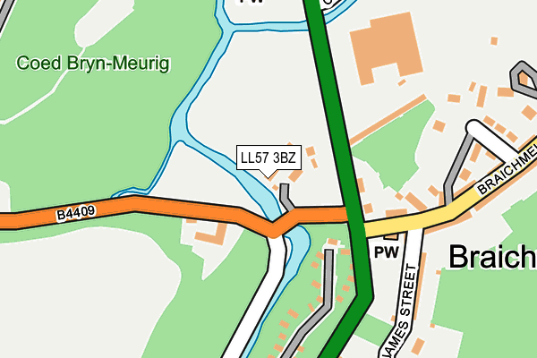 LL57 3BZ map - OS OpenMap – Local (Ordnance Survey)