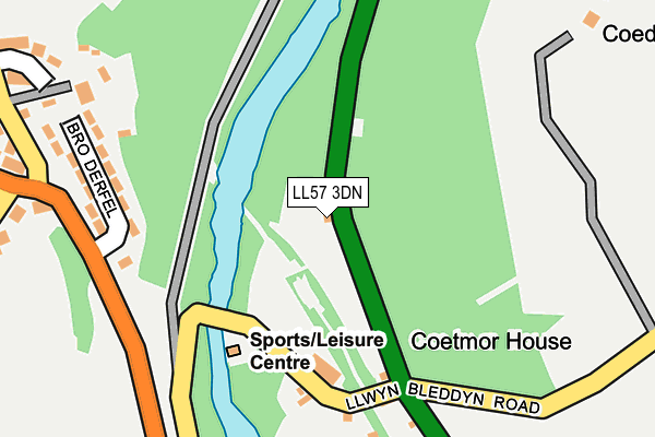 LL57 3DN map - OS OpenMap – Local (Ordnance Survey)