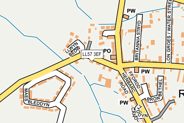 LL57 3EF map - OS OpenMap – Local (Ordnance Survey)