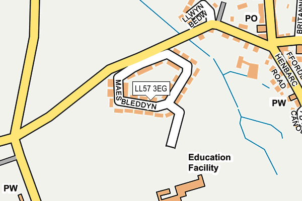 LL57 3EG map - OS OpenMap – Local (Ordnance Survey)