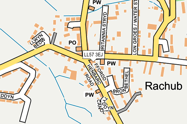 LL57 3EJ map - OS OpenMap – Local (Ordnance Survey)