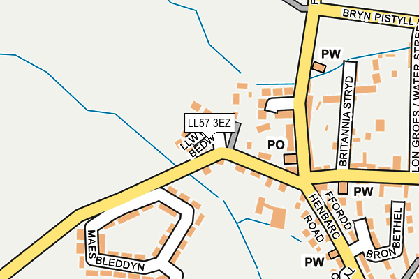 LL57 3EZ map - OS OpenMap – Local (Ordnance Survey)