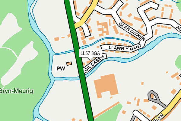 LL57 3GA map - OS OpenMap – Local (Ordnance Survey)