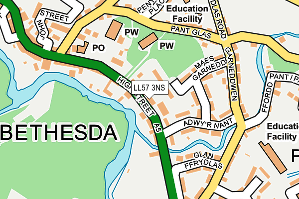 LL57 3NS map - OS OpenMap – Local (Ordnance Survey)