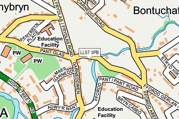 LL57 3PB map - OS OpenMap – Local (Ordnance Survey)