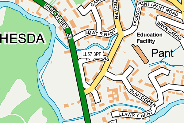 LL57 3PF map - OS OpenMap – Local (Ordnance Survey)