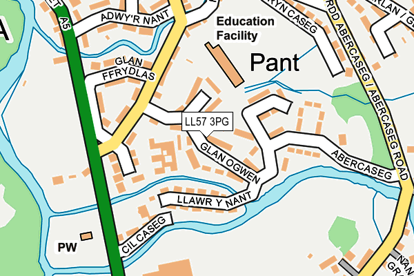 LL57 3PG map - OS OpenMap – Local (Ordnance Survey)