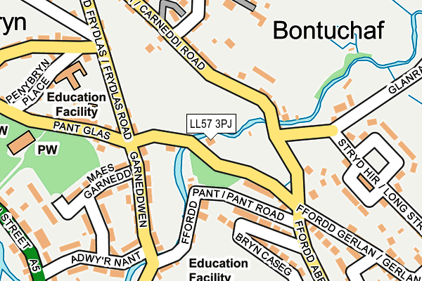 LL57 3PJ map - OS OpenMap – Local (Ordnance Survey)