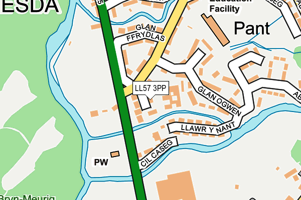 LL57 3PP map - OS OpenMap – Local (Ordnance Survey)