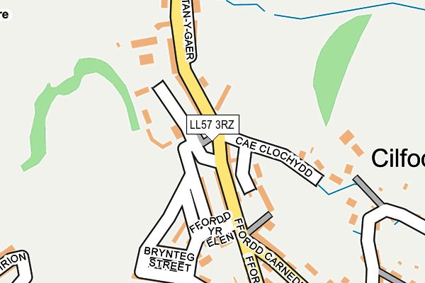 LL57 3RZ map - OS OpenMap – Local (Ordnance Survey)