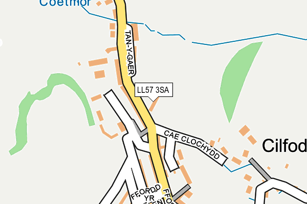 LL57 3SA map - OS OpenMap – Local (Ordnance Survey)