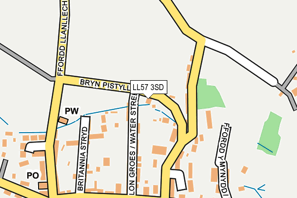 LL57 3SD map - OS OpenMap – Local (Ordnance Survey)