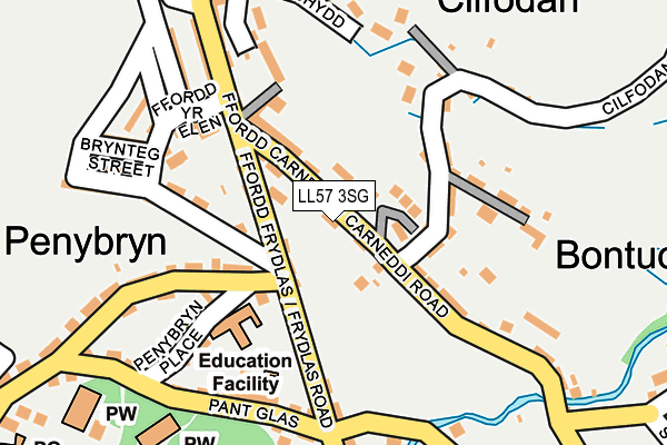 LL57 3SG map - OS OpenMap – Local (Ordnance Survey)