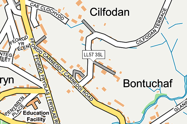 LL57 3SL map - OS OpenMap – Local (Ordnance Survey)