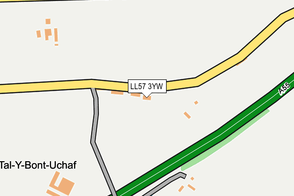 LL57 3YW map - OS OpenMap – Local (Ordnance Survey)
