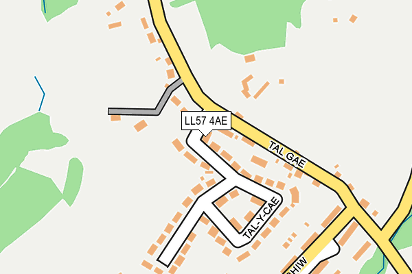 LL57 4AE map - OS OpenMap – Local (Ordnance Survey)