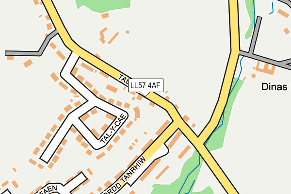 LL57 4AF map - OS OpenMap – Local (Ordnance Survey)