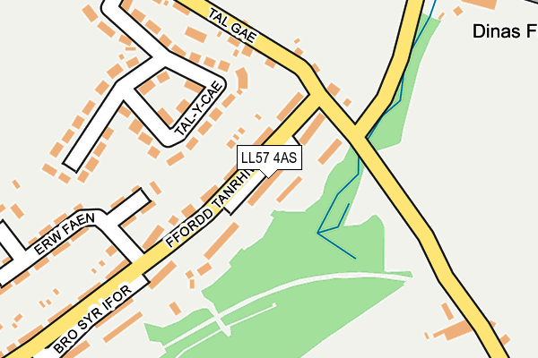 LL57 4AS map - OS OpenMap – Local (Ordnance Survey)
