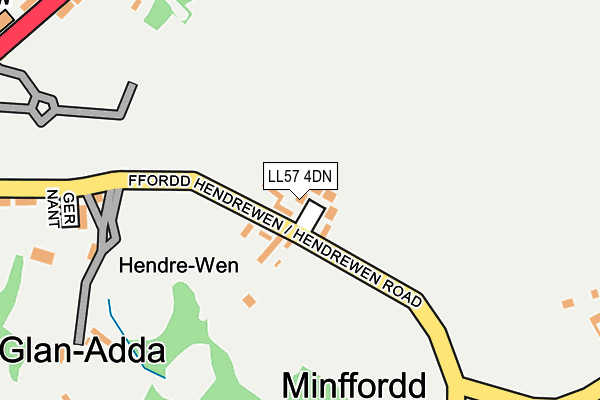 LL57 4DN map - OS OpenMap – Local (Ordnance Survey)