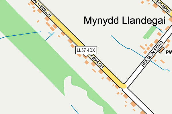 LL57 4DX map - OS OpenMap – Local (Ordnance Survey)