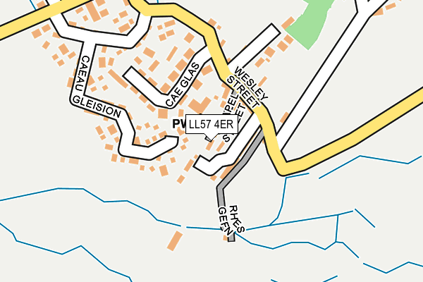 LL57 4ER map - OS OpenMap – Local (Ordnance Survey)